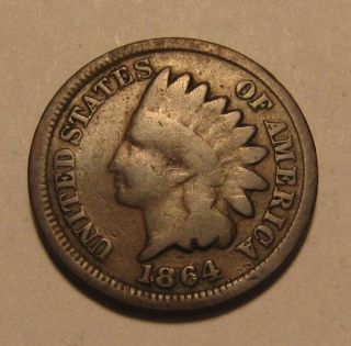 1864 No L (bronze) Indian Head Cent Penny - - 31sa