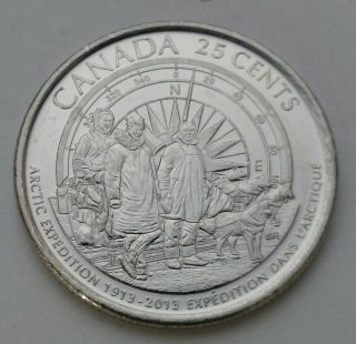 Canada 25 Cents 2013.  Quarter Dollar Coin.  Arctic Expedition.  1913 - 2013.