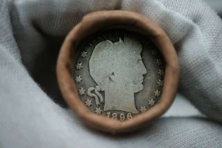 Mercantile Bank Tx Roll Of 40 Silver Barber Quarter Dollars 1896? F,  & S Ag