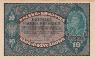 10 Marek Very Fine Banknote From Poland 1919 Pick - 125