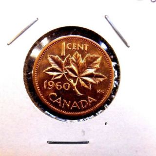 1960 Canada Canadian Small Cents One Cent Penny Coin Bu