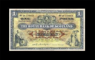 1.  11.  1958 Royal Bank Of Scotland 1 Pound Rare ( (ef))