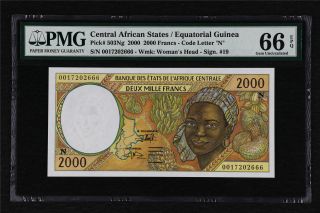 2000 Central African States 2000 Francs Pick 503ng Pmg 66 Epq Gem Unc