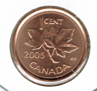 2005 - P Uncirculated Canadian Steel Core One Cent Coin