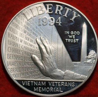 Uncirculated Proof 1994 Vietnam Memorial Silver Dollar