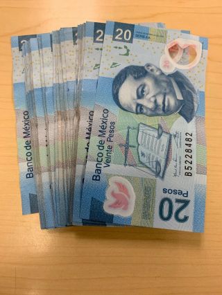 Mexico 20 Pesos Polymer Circulated Banknote