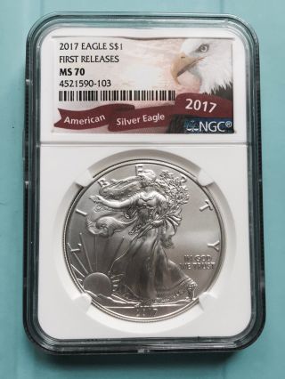 2017 Silver Eagle First Releases Ngc - Ms - 70 Rare