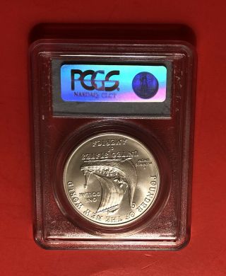 2000 - P UNC PERFECT LEIF ERICKSON $1 SILVER COIN,  GRADED BY PCGS 70. 2