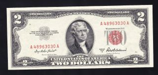 $2 1953a Gem Uncirculated Red Seal Us Note Two Dollar Bill Fr 1510