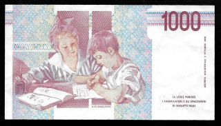 World Paper Money - Italy 1000 Lire 1990 P114 Prefix TF @ VF,  Cond. 2