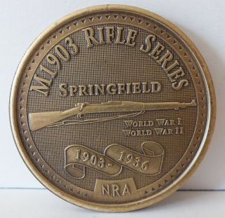 NRA M1903 Rifle Series Bronze Medal with Eagle & Rifle - 1 9/16 inches wide 2
