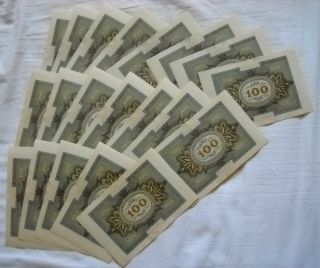 20 x 100 Mark from German Land 1920,  with consecutive identification number,  UNC 2