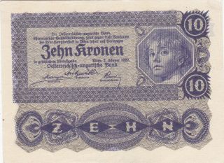10 Kronen Extra Fine Banknote From Austria 1922 Pick - 75