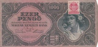 1945 Hungary 1,  000 Pengo Note,  Pick 118b