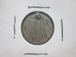 1876 Seated Liberty Dime Silver Love Token From Jewelry - E.  D.  K.