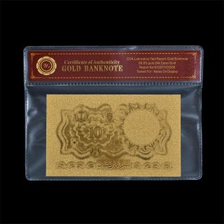 WR Malaya & British Borneo $10 Dollars Gold Foil Banknote Old Buffalo Note Gifts 2