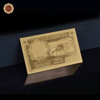 WR Malaya & British Borneo $10 Dollars Gold Foil Banknote Old Buffalo Note Gifts 3