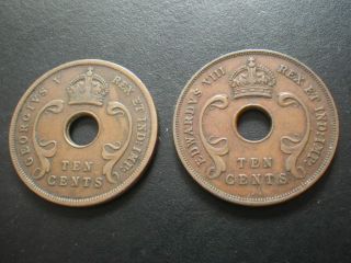 East Africa 1921 10 Cents & Edward VIII 1936 10 Cents 2