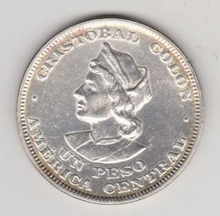 El Salvador Silver Coin 1 Peso,  Km115.  1 Xf Au 1908