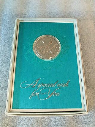 1970 Gilroy Roberts Franklin Pisces Zodiac Bronze Medal In Greeting Card