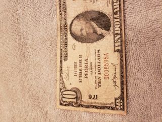 $10 1929 The First National Bank of Peoria Il bank note 2