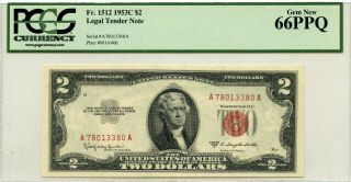 Us $2 Dollars 1953 C Star Legal Tender Note F 1512 Lucky Money Value $225