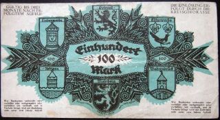 LIEBENWERDA 1922 100 Mark early Inflation Notgeld German Series B 2