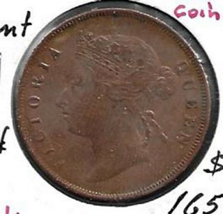 1891 Straits Settlements Large 1 Cent Coin - Book Value $165 2