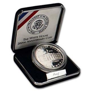 1992 White House 200th Anniversary Proof Silver Dollar Box &