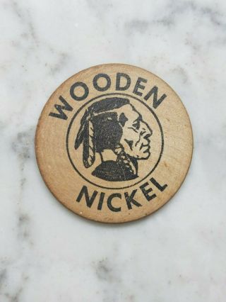 Vintage Old Crow Whiskey Light Lucky Piece Wooden Nickel Token 2