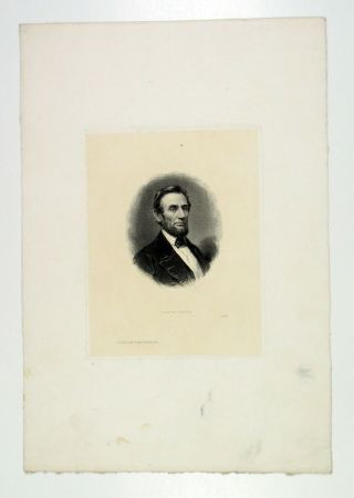 Abn Proof Vignette Portrait Of Abraham Lincoln 1860 - 70s Intaglio Unc Abn Black