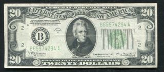 1934 - A $20 Twenty Dollars Frn Federal Reserve Note York,  Ny Xf