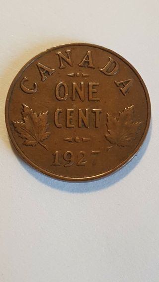 Canada 1 Cent 1927 George V Canadian Penny Copper Coin Small Cent