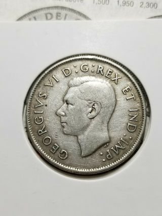 1944 Canada 50 Cents - Silver - George Vi - Good Looking Coin