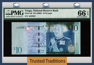 Tt Pk 40 Nd (2008) Tonga National - Reserve Bank 10 Pa 