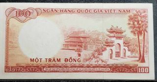 1966 Vietnam 100 Dong banknote UNC Rare (, 1 Bank.  note) D5424 2