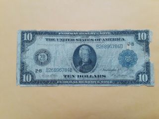 $10 1914 Federal Reserve Note York Fr 911a