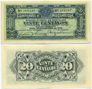 Mozambique Note 20 Centavos 1933 P R29 Unc