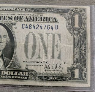 Series 1928 B $1 One Dollar Silver Certificate Funny Back FR - 1602 F3 4