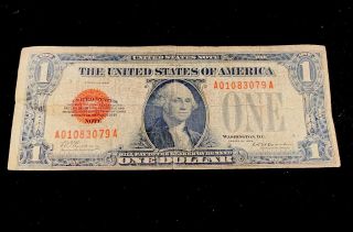 1928 Red Seal 1 Dollar Bill