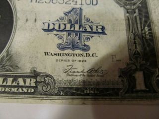 1923 Silver Certificate United States $1 Silver Dollar Bill Large Note 3