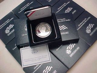 Ten 2009 Abraham Lincoln Commemorative Proof Silver Dollars W/ Ogp/ Box & Coas
