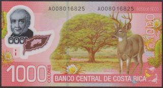 COSTA RICA 1000 COLONES 2009 P 274 Serie A POLYMER Uncirculated 2