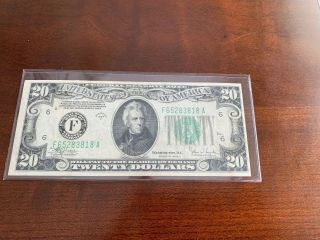 1934 C Twenty 20 Dollar Bill Federal Note Currency