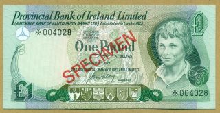 Ireland Specimen £1 Pound 1977 Unc