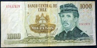Chile Banknote 1000 Pesos,  Pick 154c Vf 1984