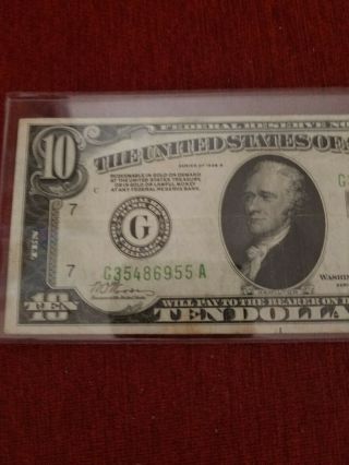1928 - B $10 Federal Reserve Note - 