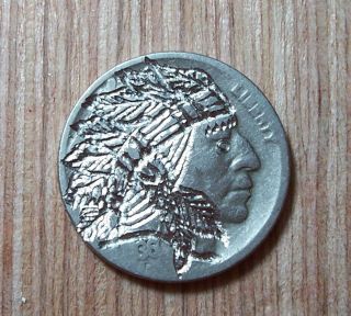 1936 Hobo Nickel Hand Carved Indian Chief