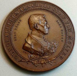 German Empire / Prussia Medal 1890,  90th Birthday Of Field Marshal Von Moltke