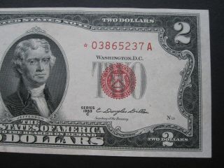 1953c $2 Star Note Red Seal Cu,  /ch Unc 1953 Legal Tender Star Note $2 Bill 5237